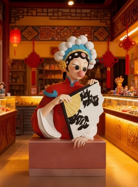 国潮京剧树脂摆件春节礼盒吉祥物