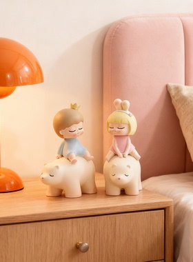 卡通动物树脂桌面摆件儿童房