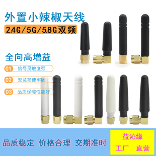 wifi蓝牙天线Zigbee胶棒天线SMA 5.8G双频小辣椒天线 2.4G