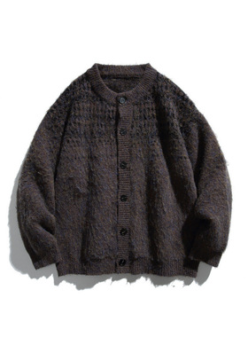 2025秋冬新款复古开衫毛衣男潮牌宽松休闲针织衫ins外套