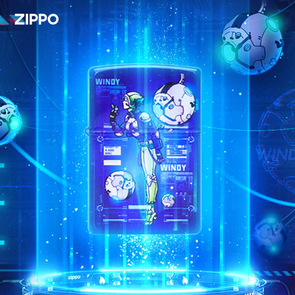 Zippo官方旗舰店Windy风中女郎赛博游侠防风煤油打火机圣诞礼物