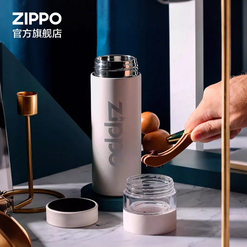 ZIPPO官方旗舰店城市系列黑武士咖啡保温杯智能温度显示泡茶杯