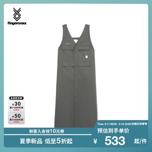 新品 个性 夏季 fingercroxx女装 多口袋设计纯色连衣裙00500XM