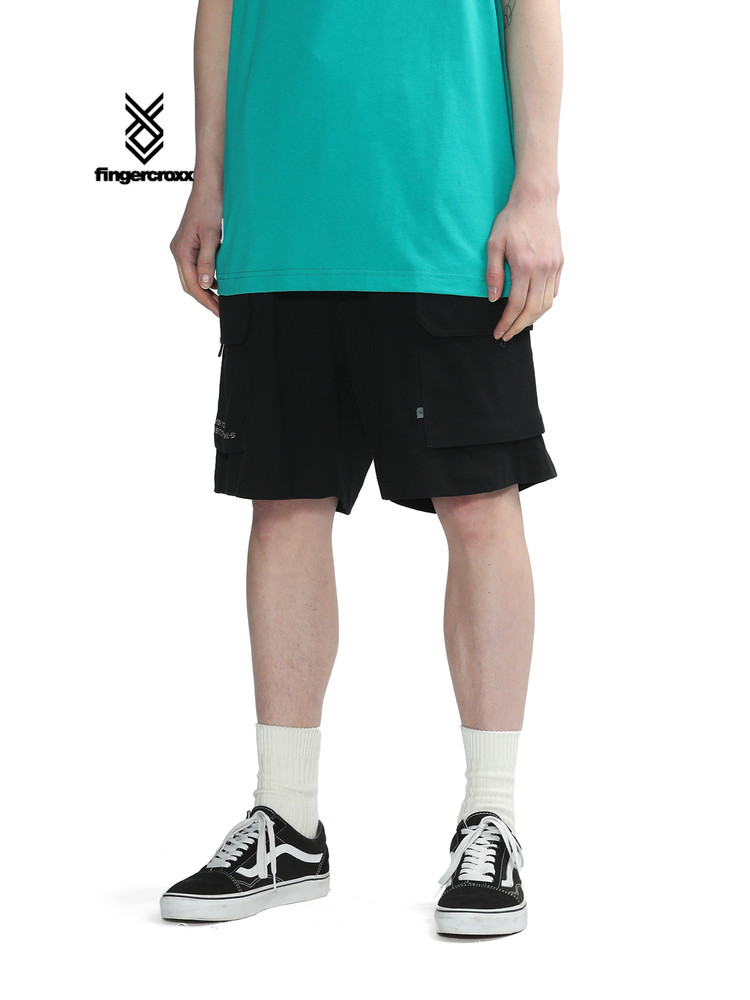 FINGERCROXX MENS SPRING SUMMER LARGE POCKET DESIGN DRAWSTRING WAIST SHORTS 00115XK