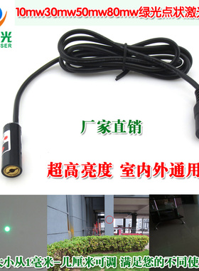 515nm/520nm10mw30mw50mw80mw绿光点状激光模组 绿色镭射定位灯头