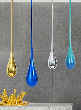 售楼处大堂酒f店会所玄关商铺吊装水滴吊饰雕塑挂件抽象水花艺术