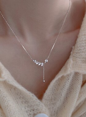 链子925银 纯银麦穗项链女生小众设计感项链气质锁骨链轻奢学生