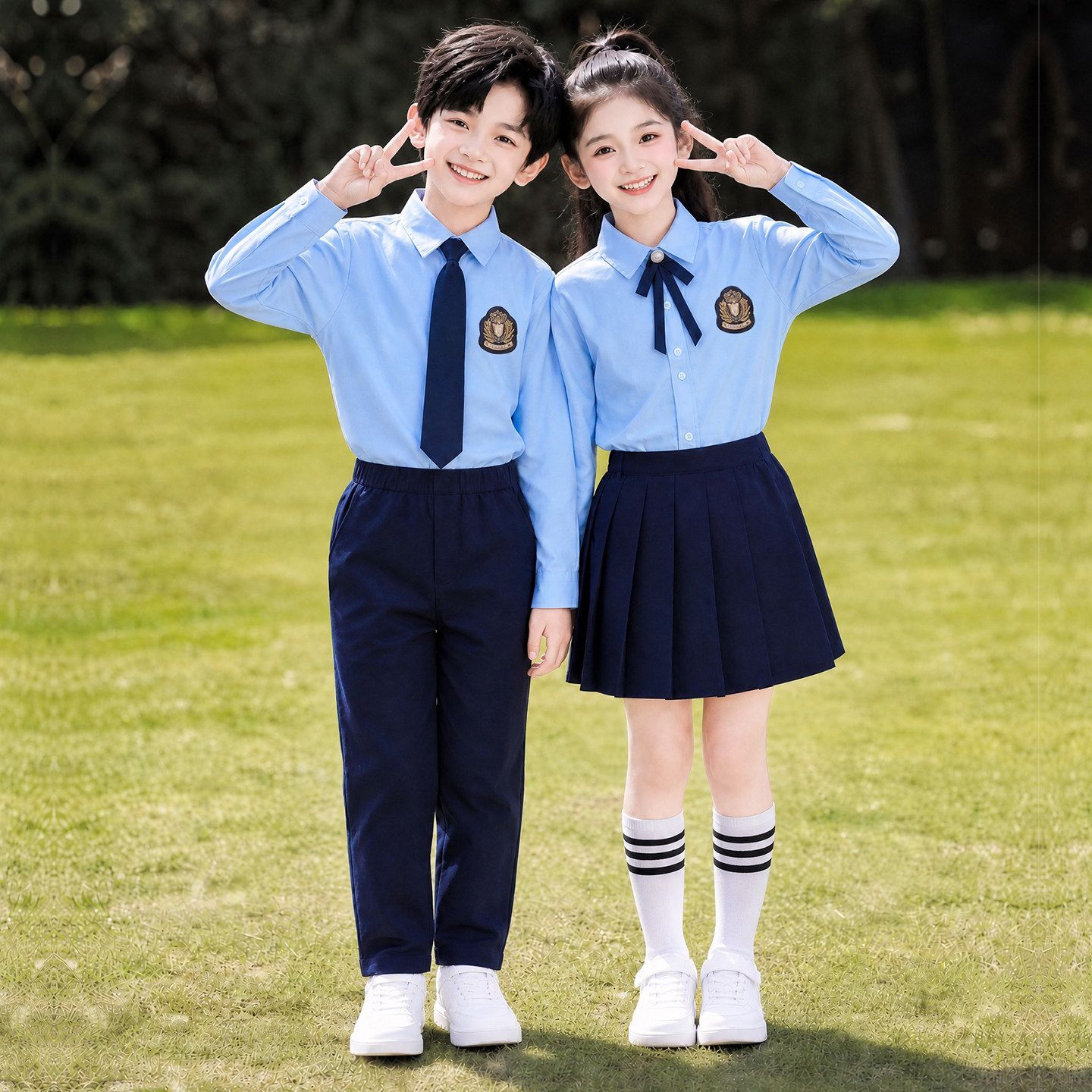 泰式学院风中小学生合唱班服幼儿园女童泰国JK裙校服套装演出服装