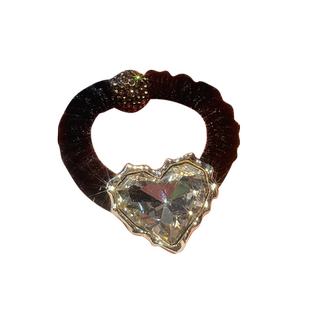 eicini艾西尼水晶发饰发饰配件水钻爱心山茶花发圈头绳高级马尾