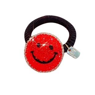 eicini艾西尼头绳2023年新款韩国高级感气质满钻笑脸发圈简约高端