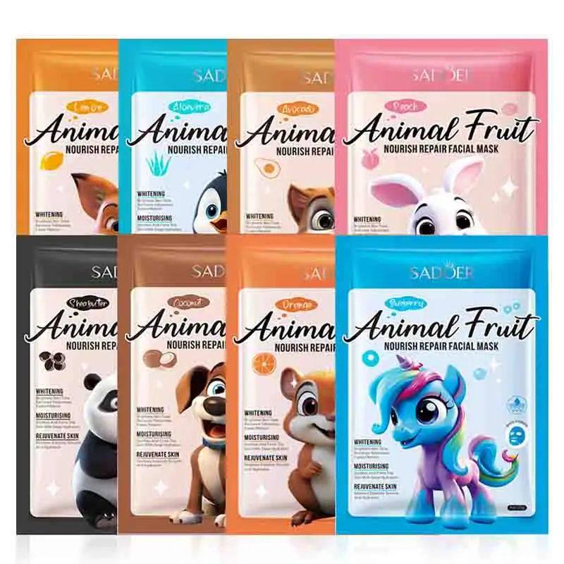 8pcs  Kawaii Fruits Face Mask Moisturizing Firming Hydrating