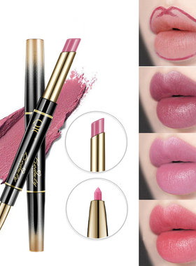2 IN 1 Lip Liner Waterproof Matte Lipstick Pencil Sexy Red L