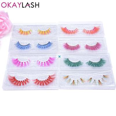 3D Fake Colored Eyelashes Natural Dramtic Red Green Yellow