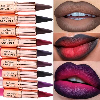 Sexy Red Black Lipstick Waterproof Lipliner Makeup Black Pur