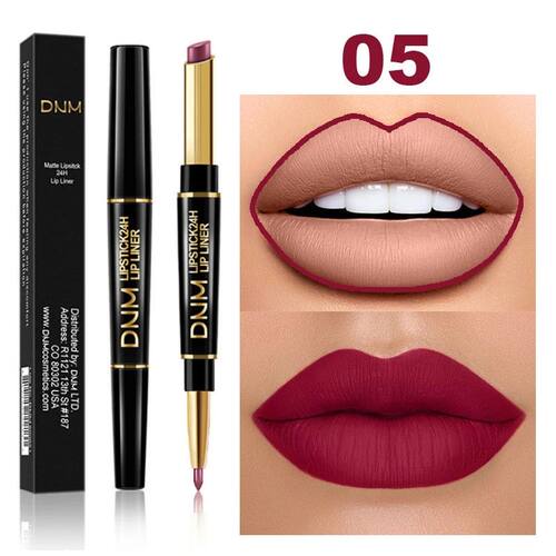 2 In 1 Matte Lipstick Pencil Double Head Lip Liner Pen Long