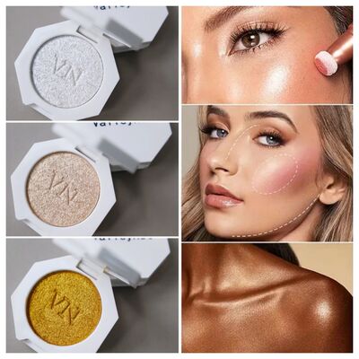 3 Color Highlighter Shimmer Waterproof Long-lasting Champagn
