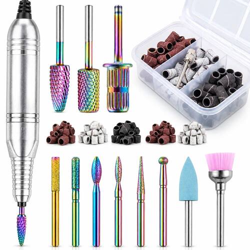 Carbide Nail Drill Bits Kit Electric Nail Drill Bit with Sma