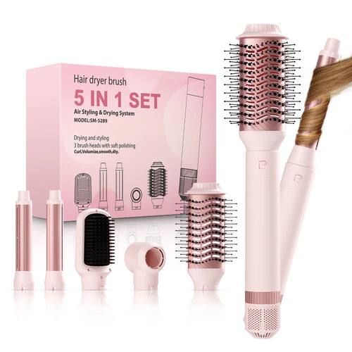 Hair dryer brush detachable 5-in-1 styling and drying system
