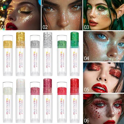 Body Glitter Stick Sequ Gel Mermaid Shimmer Topcoat Festive
