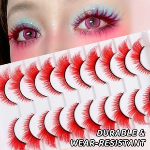 Colorful Fake eyelashes Halloween Makeup Products Blue Red P