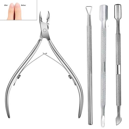 LINMANDA Cuticle Pliers with Cuticle Pusher Stainless Steel