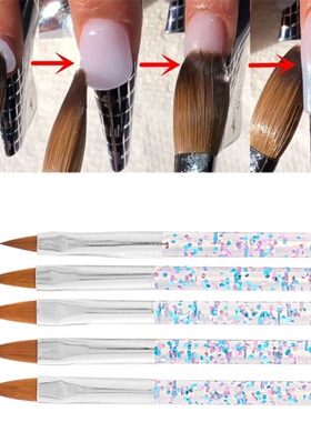 3/5 pcs Nail Art Brush Tools Set Crystal Handle Acrylic UV
