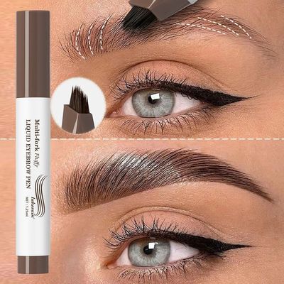 Long Lasting 4D Eyebrow Pen Multi Forks Liquid Pen Tip Fine