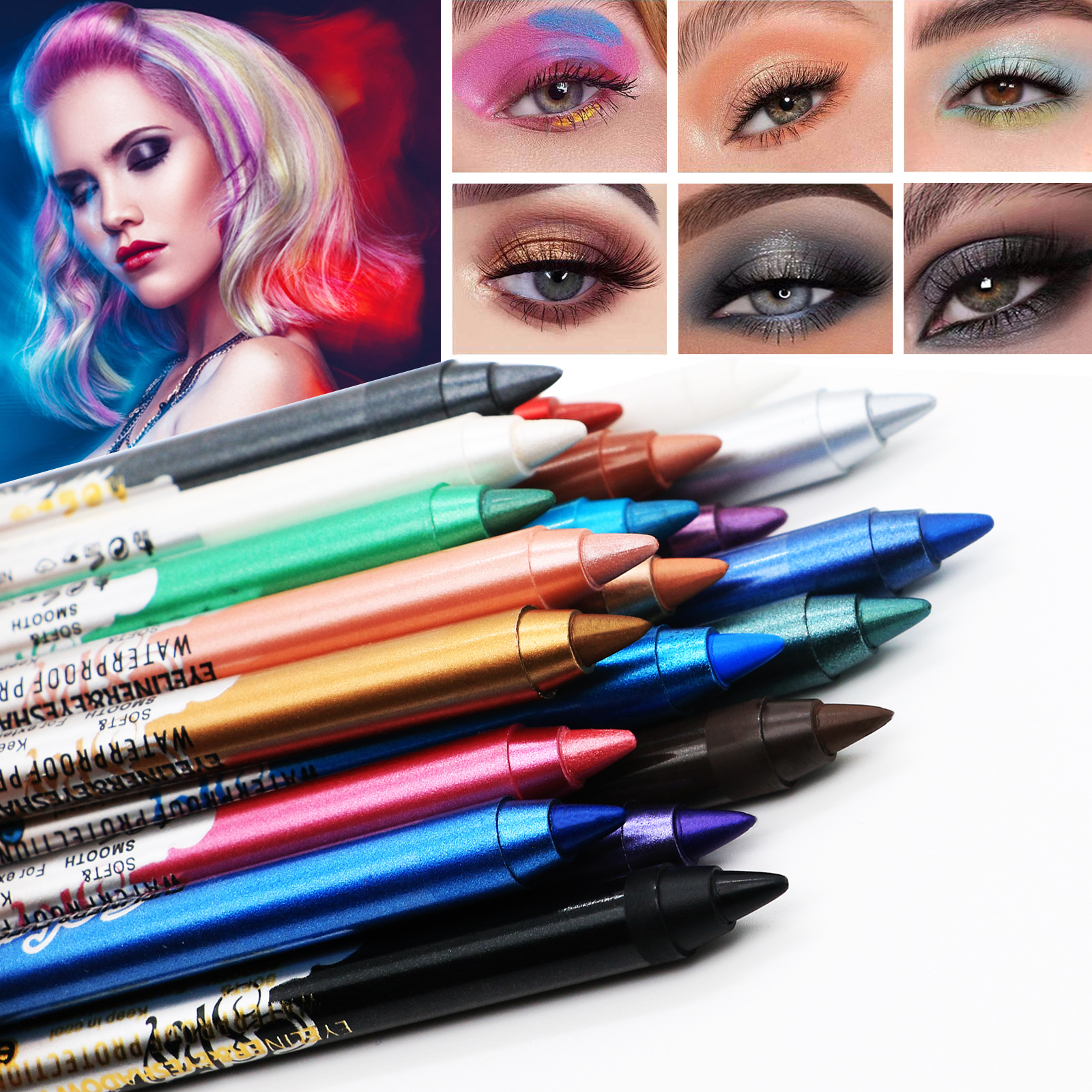 Eyeliner Blue Black Eye Shadow coloured pens make up makeup