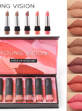 12 color square tube sexy red lipstick mist lip balm pumpkin