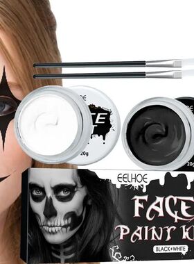 Halloween Face Paint Black And White Face Body Painting Kit