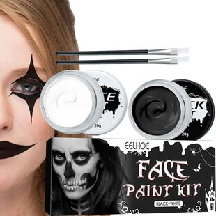 Halloween Face Paint Black And White Face Body Painting Kit