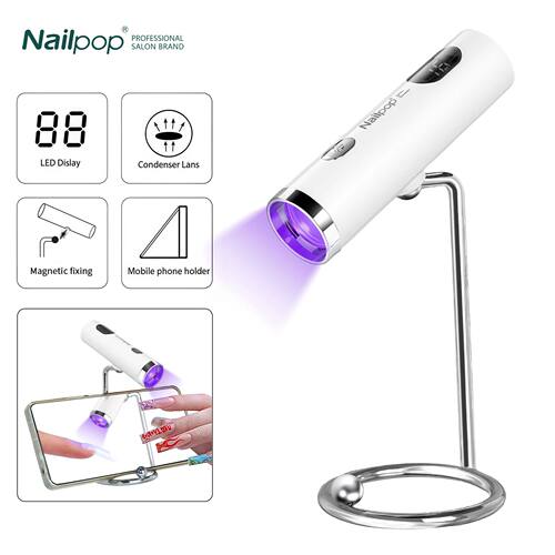 Nailpop UV Light with Stanp Handheld Mini Nail Cure Lamp Por