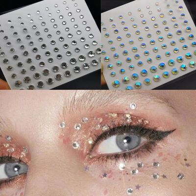 Crystal Tattoo Sticker Glitter Eyeliner Eyebrow Makeup Face