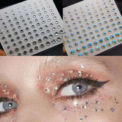 Crystal Tattoo Sticker Glitter Eyeliner Eyebrow Makeup Face