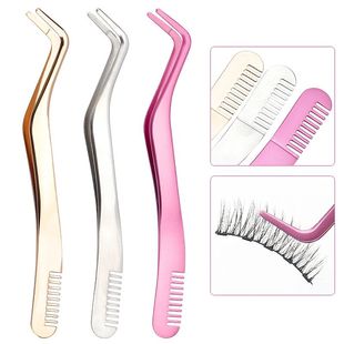 1 PC Eyelash Comb Tweezers Makeup Stainless Steel Non-magnet