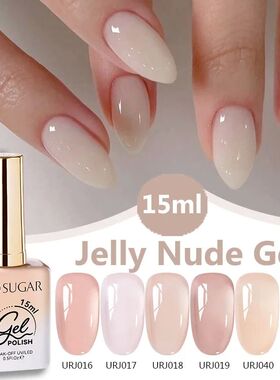 15ml Jelly Milky White Translucent Color Gel Polish Semi Per