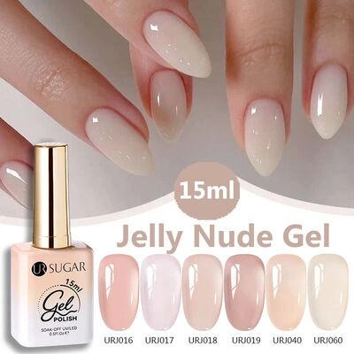 15ml Jelly Milky White Translucent Color Gel Polish Semi Per