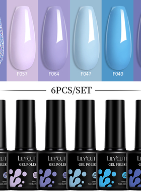 6PCs Gel Nail Polish Set Spring Macaron Vernis Semi Permanen