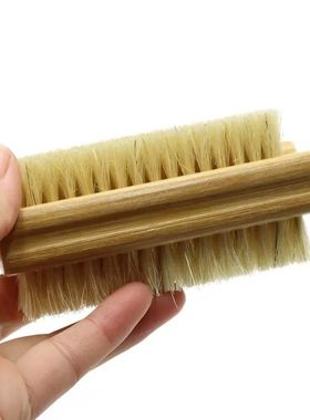 Double-sided Nail Brush Manicure Pedicure Wood Handle Soft R