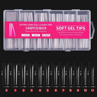 240pcs Nails Transparent Sup Acrylic Pipe Press box Water