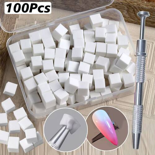 100/50Pcs Square Nail Art Sponge Set Gradient Nail Brushes G