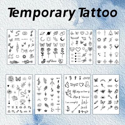 Small Pattern Waterproof Temporary Tattoo Stickers, Long-las