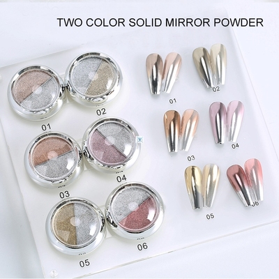 1 Box Double Rose Gold Color Nail Mirror Glitter Powder