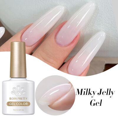 10ml Milky Jelly White Gel Nail Polish Translucent Semi Perm