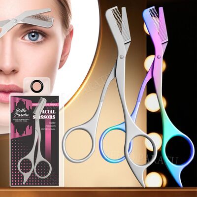1Pcs Eyebrow Trimming Scissors with Combs Professional Eyebr