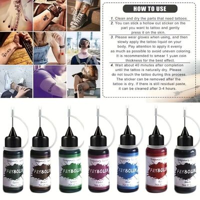 Colorful Tattoo Juice Paste,Easy-to-Use Henna Tattoo For Bod