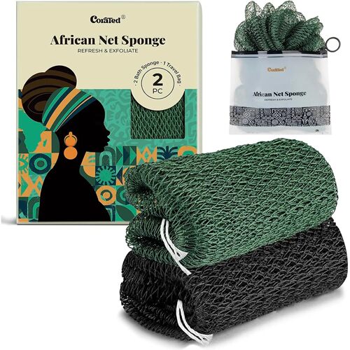 Net Sponge Authentic with Knots, Shower Loofah Exfoliating B