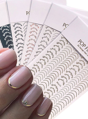 French Rose Gold Striping Tape Nail Design Stripe Lines Geom