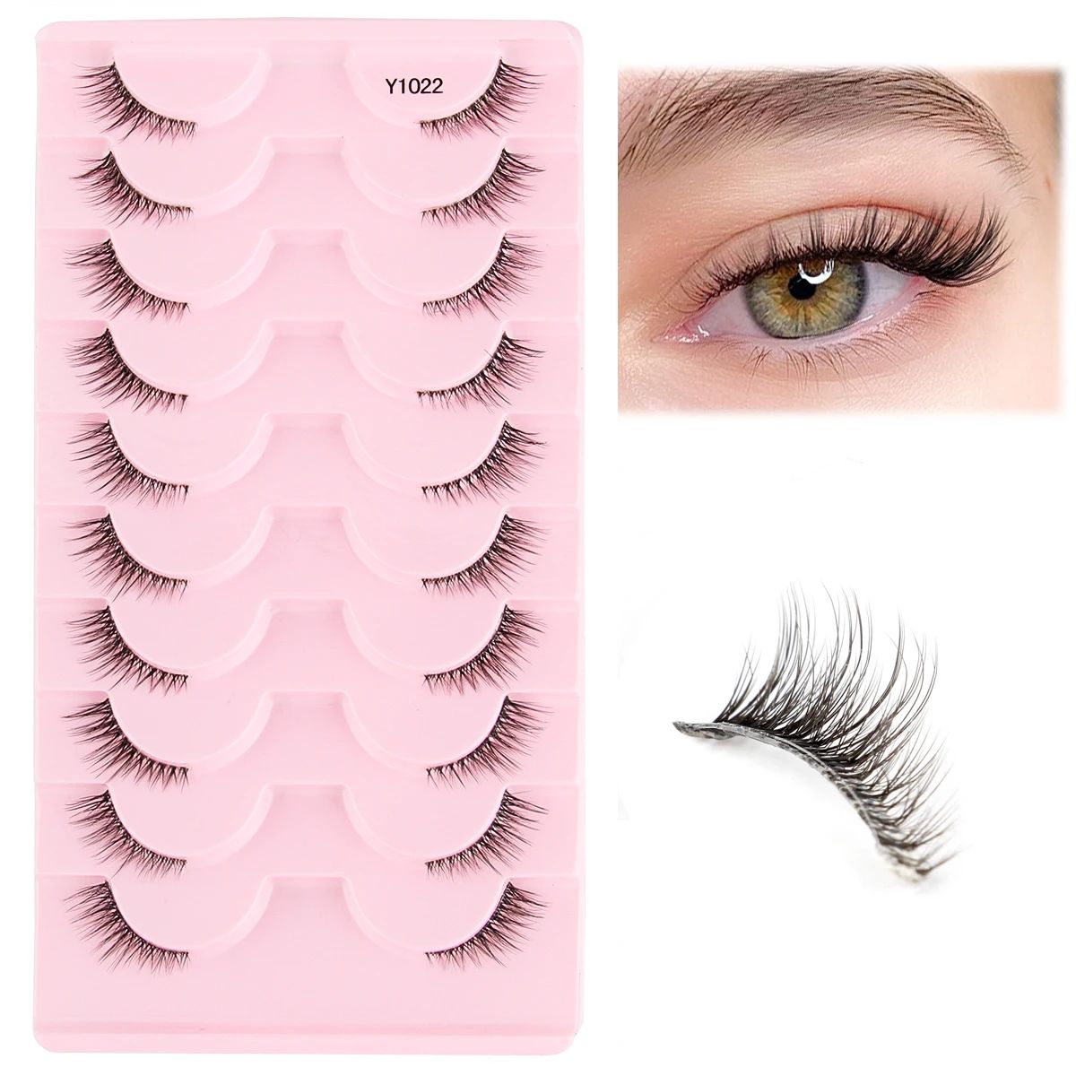 Half Lashes Mink Eyelashes Natural Soft Cat Eye False Eyelas