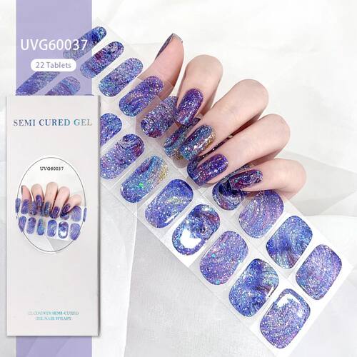 22tips Semi Cured Gel Design Aurora Nail Decoration Nail Pol